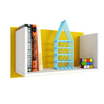 Полка книжная Polini kids Mirum 5L 600 белый-желтый
