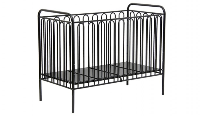 Кроватка детская Polini kids Vintage 150 металлическая, черный