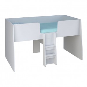 Кровать-чердак детская Polini kids Simple 4100 с выдвижными элементами, белый