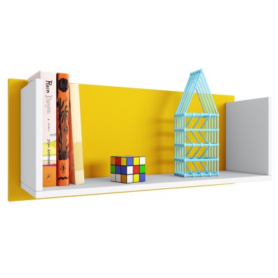 Полка книжная Polini kids Mirum 5L 800 белый-желтый