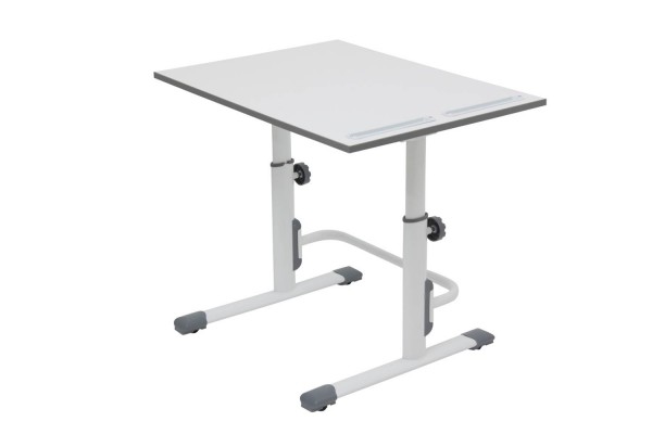 Растущая парта-трансформер Polini kids Simple М1 75х55 см, белый-серый