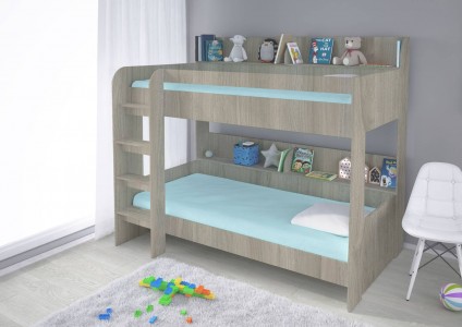 Кровать 2-х ярусная Polini kids Simple 5000, вяз-белый