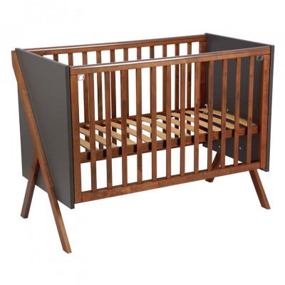 Кровать детская Polini kids Porto 1300, графит-дуб крафт