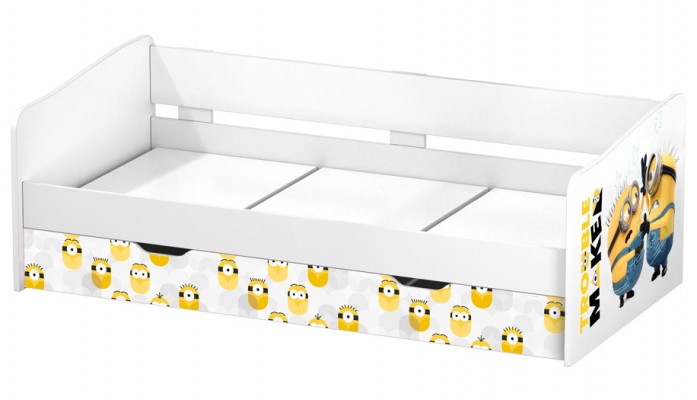 Кровать детская выдвижная Polini kids Fun 4200 Миньоны, желтый