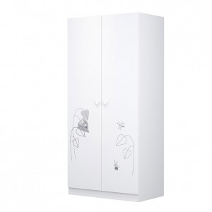 Шкаф двухсекционный  Polini  kids French 1230 Amis, белый
