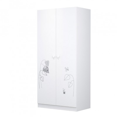 Шкаф двухсекционный  Polini  kids French 1230 Amis, белый