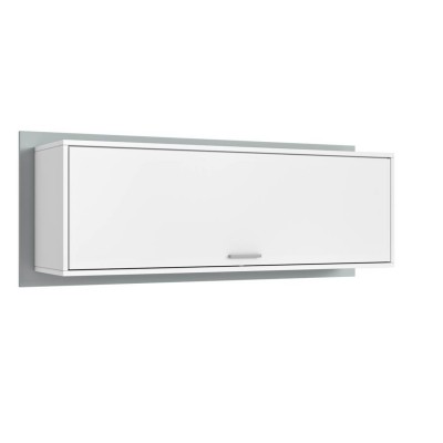 Полка книжная с дверью Polini kids Mirum 7L 1200, белый-серый