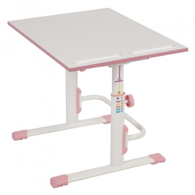 Растущая парта-трансформер Polini kids Simple М1 75х55 см, белый-розовый