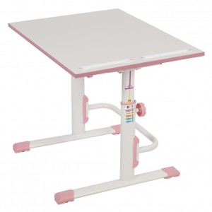 Растущая парта-трансформер Polini kids Simple М1 75х55 см, белый-розовый